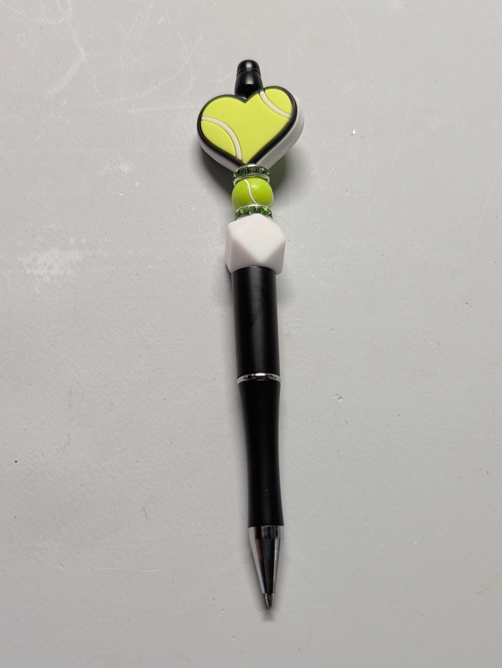Heart Top Decorative Pen in Lime Green and Black
